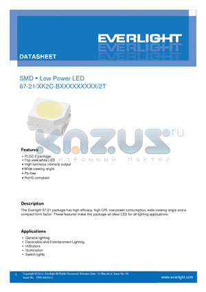 67-21XK2C-BXXXXXXXXX-2T datasheet - Low Power LED