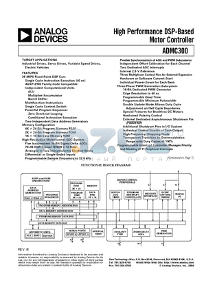 ADMC300-ADVEVALKIT datasheet - High Performance DSP-Based Motor Controller