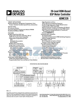 ADMC326TN datasheet - 28-Lead ROM-Based DSP Motor Controller