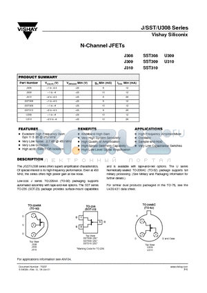 J310 datasheet - N-Channel JFETs