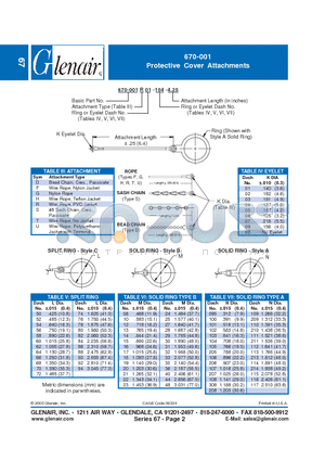 670-001R01 datasheet - Protective Cover Attachments