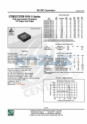 CTDD2727DF-1209-D1K-5 datasheet - DC/DC Converters