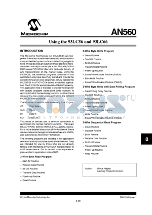 93LC66 datasheet - Lowpower 3-wire non-volatile memories