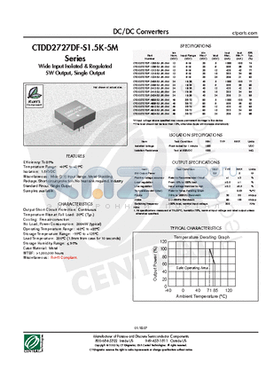 CTDD2727DF-4815-S1.5K-5M datasheet - DC/DC Converters