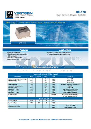 DX-170 datasheet - Oven Controlled Crystal Oscillator