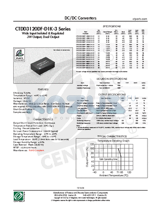 CTDD3120DF-1205-D1K-3 datasheet - DC/DC Converters