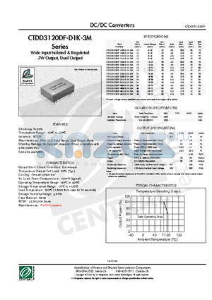 CTDD3120DF-1209-D1K-3M datasheet - DC/DC Converters