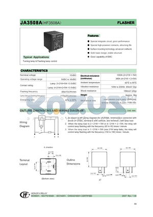 JA3508A datasheet - FLASHER