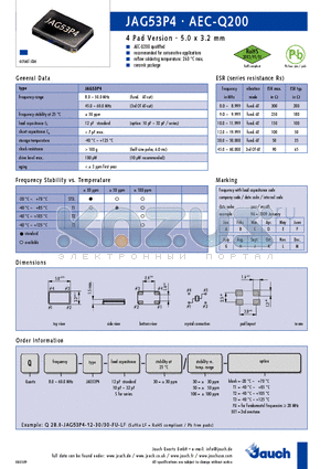 JAG53P4 datasheet - 2 Pad Version