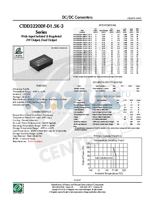 CTDD3220DF-0515-D1.5K-3 datasheet - DC/DC Converters