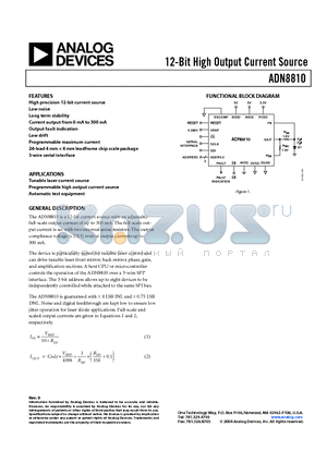 ADN8810ACP-REEL7 datasheet - 12-Bit High Output Current Source