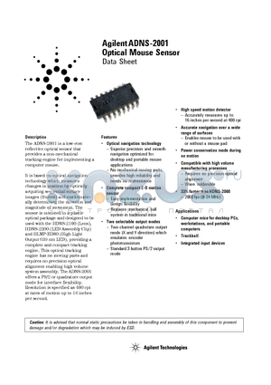 ADNB-2012 datasheet - Optical Mouse Sensor