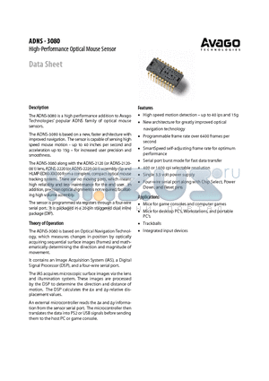 ADNK-3080 datasheet - High-Performance Optical Mouse Sensor