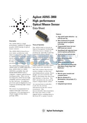 ADNS-3060 datasheet - High-performance Optical Mouse Sensor