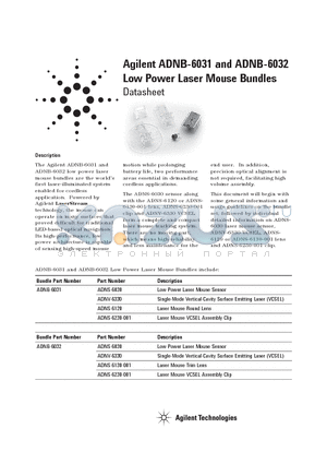 ADNS-6120 datasheet - Low Power Laser Mouse Bundles