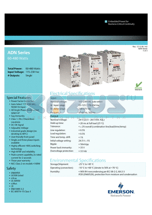 ADNSERIES datasheet - Power Supply