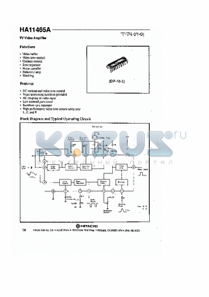 HA11465A datasheet - TV VIDEO AMPLIFLER