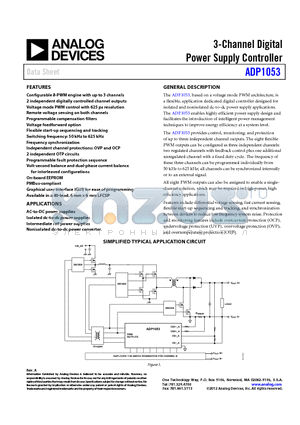 ADP1053ACPZ-R7 datasheet - 3-Channel Digital