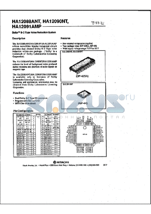 HA12090NT datasheet - DOLBY B-TYPE NOISE REDUCYION SYSTEM