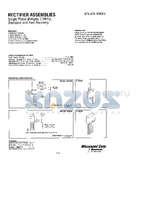 676-3 datasheet - RECTIFIERS ASSEMBLIES