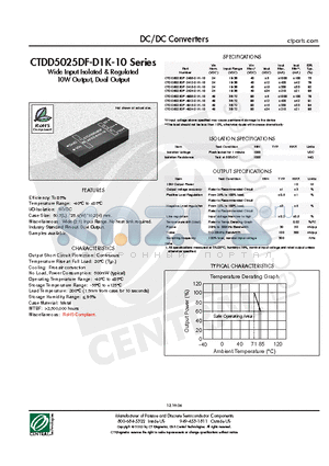 CTDD5025DF-2405-D1K-10 datasheet - DC/DC Converters