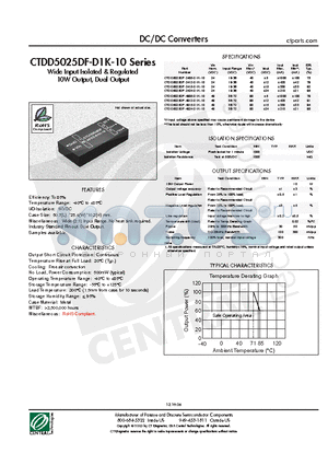 CTDD5025DF-2412-D1K-10 datasheet - DC/DC Converters
