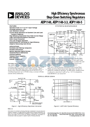 ADP1148AN datasheet - High Efficiency Synchronous Step-Down Switching Regulators