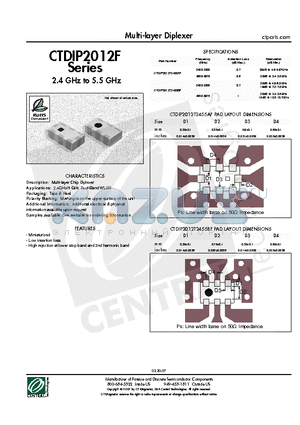 CTDIP2012F datasheet - Multi-layer Diplexer