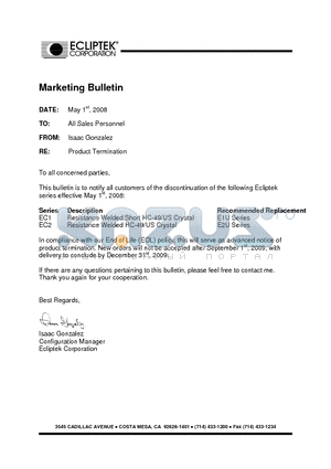 EC1K-B-30.000M-I2TR datasheet - CRYSTAL