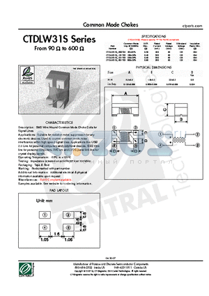 CTDLW31SF-221T03 datasheet - Common Mode Chokes