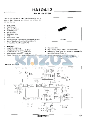 HA12412 datasheet - FM IF SYSTEM