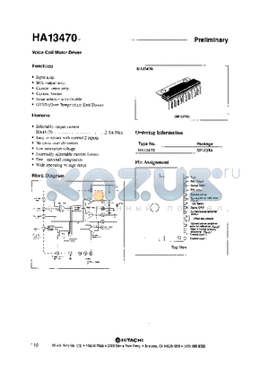 HA13470 datasheet - VOICE COIL MOTOR DRIVER