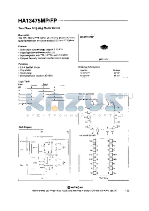 HA13475FP datasheet - TWO PHASE STEPPING MOTOR DRIVER