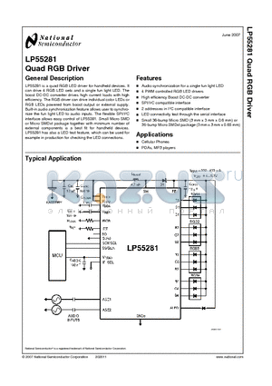 LP55281 datasheet - Quad RGB Driver