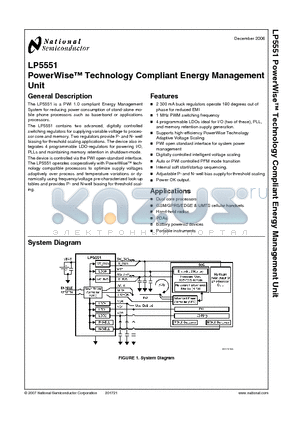 LP5551 datasheet - PowerWise Technology Compliant Energy Management Unit