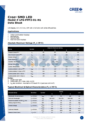 LP6-PPP2-01-N1 datasheet - SMD LED