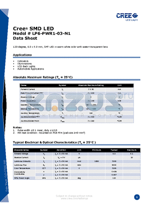 LP6-PWR1-03-N1 datasheet - SMD LED