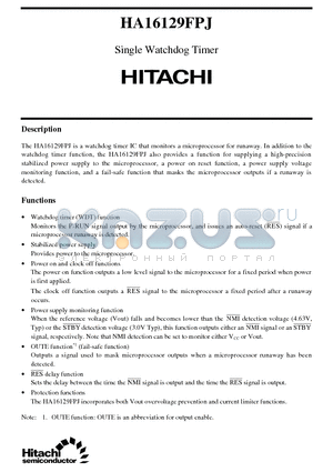 HA16129 datasheet - Single Watchdog Timer