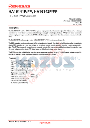 HA16142FP datasheet - PFC and PWM Controller