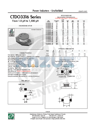 CTDO3316 datasheet - Power Inductors - Unshielded