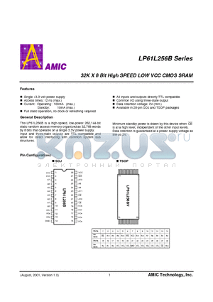 LP61L256B datasheet - 32K X 8 Bit High SPEED LOW VCC CMOS SRAM