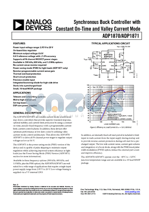 ADP1870ARMZ-1.0-R7 datasheet - Synchronous Buck Controller with Constant On-Time and Valley Current Mode