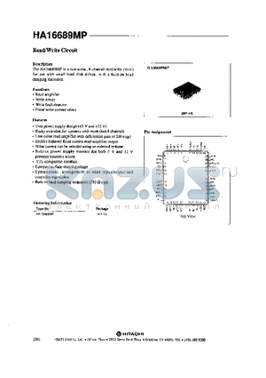 HA16689MP datasheet - READ/WRITE CIRCUIT