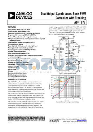 ADP1877 datasheet - Dual Output Synchronous Buck PWM Controller With Tracking
