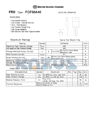 FCF06A40 datasheet - FRD - Low Forward Voltage Drop