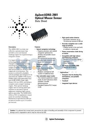HLMP-ED80 datasheet - Optical Mouse Sensor