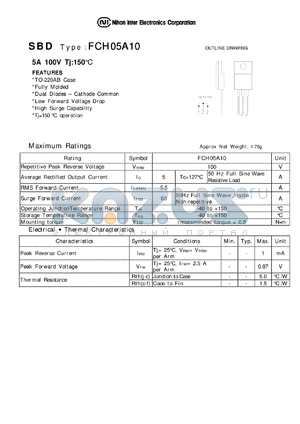 FCH05A10 datasheet - Schottky Barrier Diode