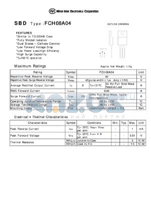 FCH08A04 datasheet - Schottky Barrier Diode