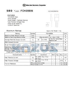 FCH20B06 datasheet - Schottky Barrier Diode