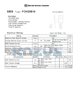 FCH20B10 datasheet - Schottky Barrier Diode